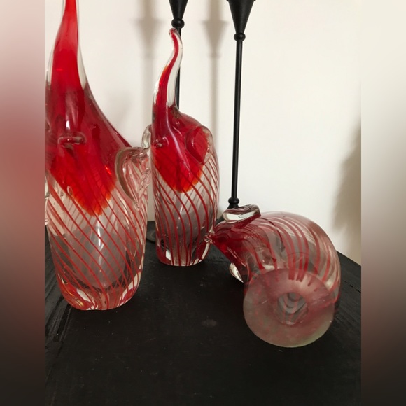 Glass Elephants Figurines•set of 3pcs • Art• Handmade• Poland~New - Picture 3 of 6